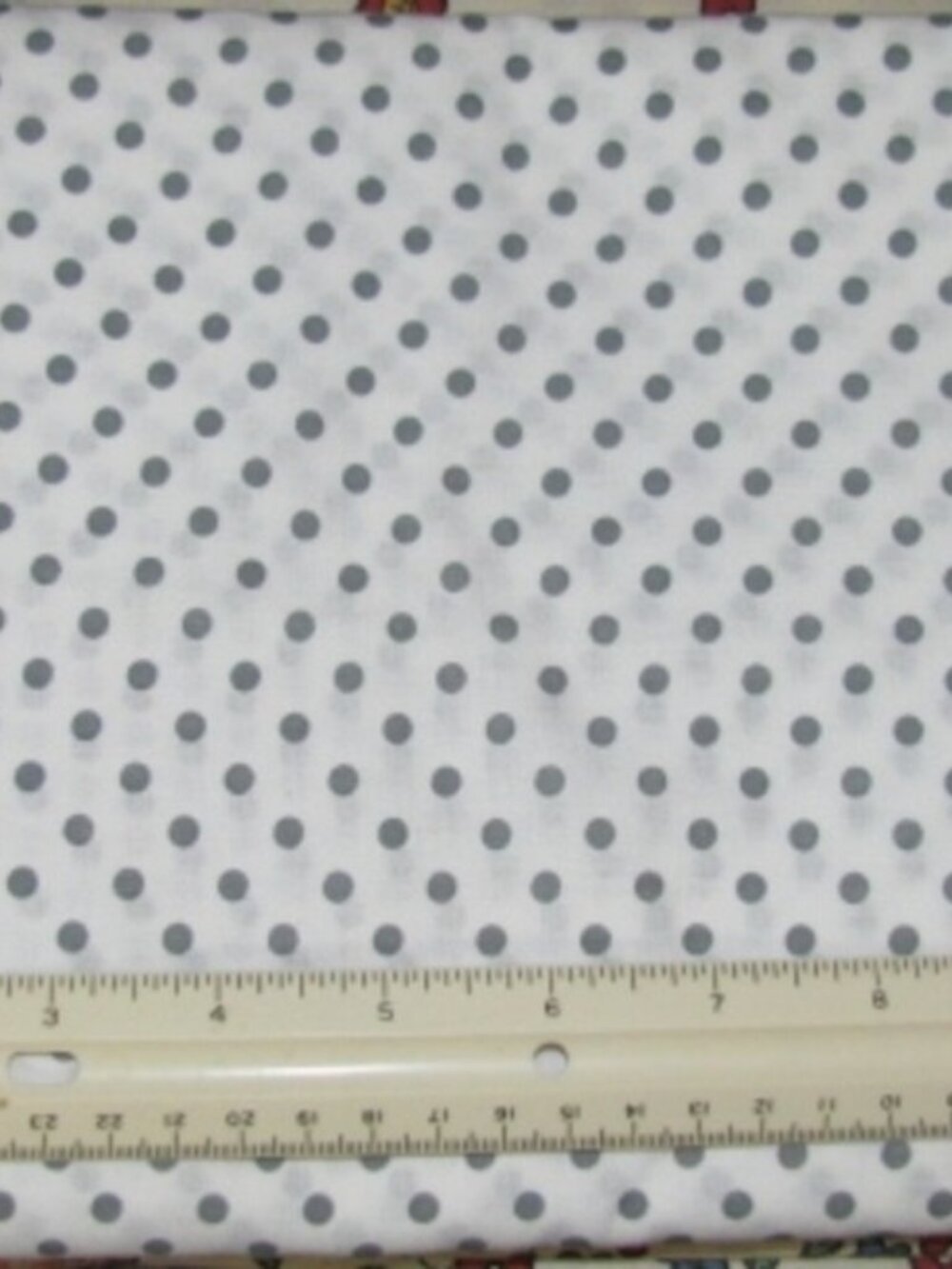 MEDIUM GRAY on CREAM cotton Quilting Fabric 45" wide x 2 3/8 yds